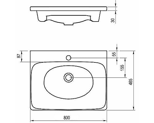 Раковина Ravak Balance 80 XJX01280000 Белая