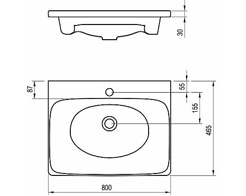 Раковина Ravak Balance 80 XJX01280000 Белая