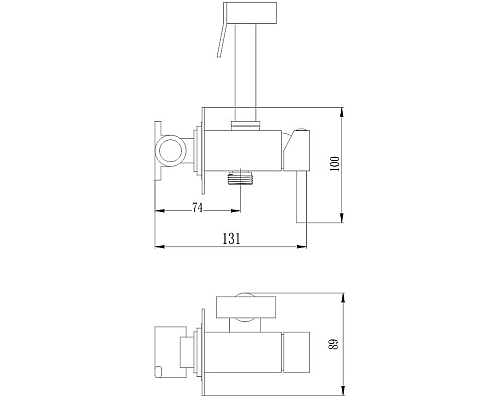 Гигиенический душ со смесителем Haiba HB5512-7 Черный матовый