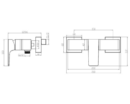 Смеситель для душа Villeroy&Boch Architectura Square Хром