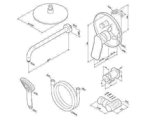 Душевая система AM.PM X-Joy FB85A1RH02 Черная
