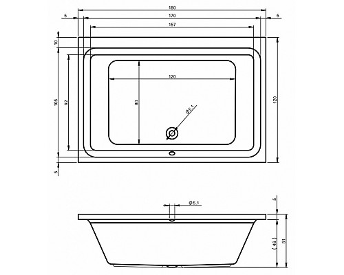 Прямоугольная ванна Riho Castello 180x120 BB7700500000000