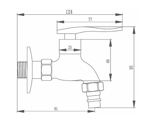 Кран для одного типа воды Haiba HB522 Хром