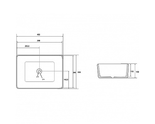 Раковина-чаша Abber Rechteck 40 AC2213 Белая