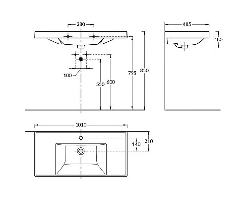 Раковина La Fenice 100 см