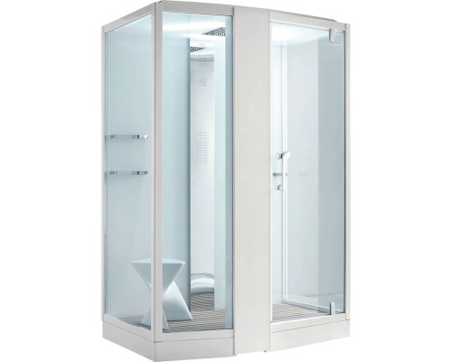 Душевая кабина Orans 150x100 L с баней профиль Белый задние стенки Белые