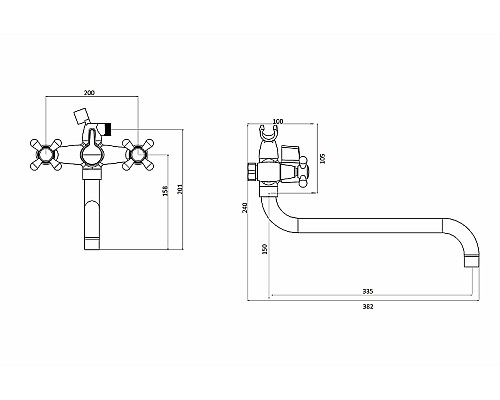 Смеситель для ванны Orange OneLife P03-221cr универсальный Хром