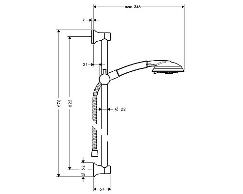 Душевой гарнитур Hansgrohe Raindance Classic 100 AIR 27843000