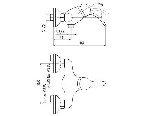 Смеситель для душа Rav Slezak Labe L081.5 Хром