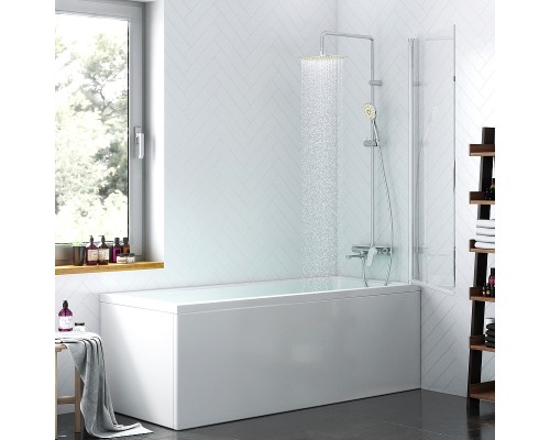 Шторка на ванну Damixa Skyline 80х140 DX35WBS-D080-140MT профиль Хром стекло прозрачное