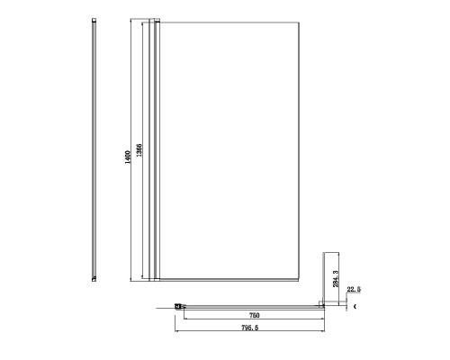 Шторка на ванну Damixa Skyline 80х140 DX35WBS-D080-140MT профиль Хром стекло прозрачное