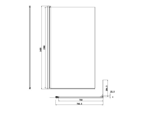 Шторка на ванну Damixa Skyline 80х140 DX35WBS-D080-140MT профиль Хром стекло прозрачное