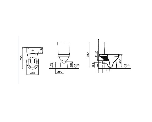 Унитаз биде Norm Fit 9844B099-7203 с бачком и сиденьем Микролифт