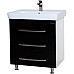 Тумба под раковину Bellezza Рокко 70 4635311660047 Черная Белая