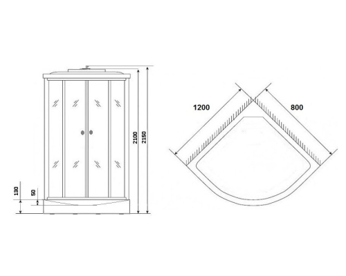 Душевая кабина Niagara Eco 120x80 L NG-4512-14L без гидромассажа