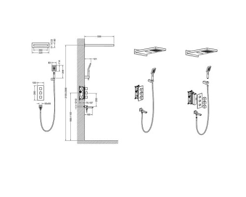 Душевая система Timo Petruma SX-5079/03SM с термостатом Черный