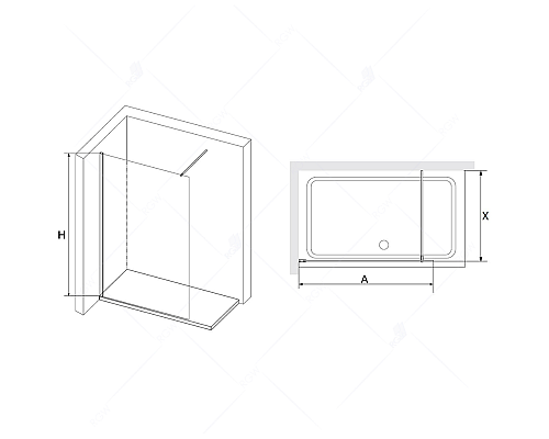 Душевая перегородка RGW Walk In WA-010 90 351001009-21 Хром -сатинат