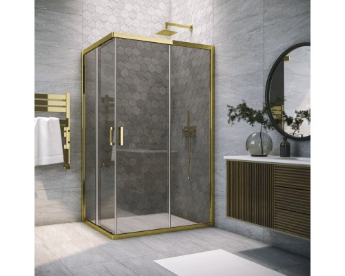 Душевой уголок ZA-F TUR NOVO 95x85 09 07 стекло графит