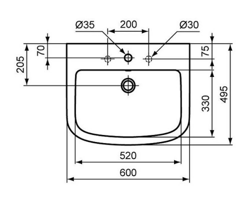 Раковина Ideal Standard Tempo 60 T056401 Euro White