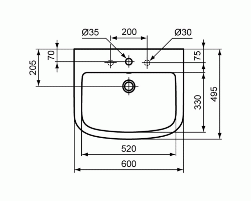 Раковина Ideal Standard Tempo 60 T056401 Euro White