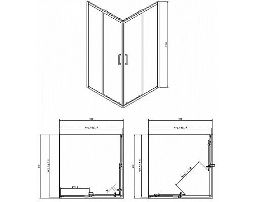 Душевой уголок Azario Seattle AZ-131 S A 90*90*195 профиль Хром стекло прозрачное