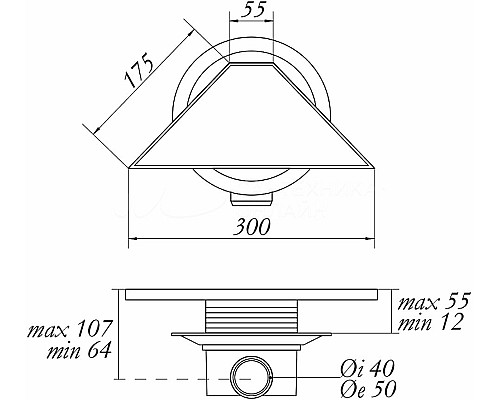 Душевой трап Migliore 300х125 24895 с решеткой Золото