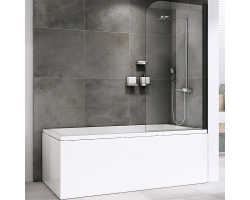Шторка на ванну Abber Ewiges Wasser 100х140 AG52100B профиль Черный стекло прозрачное