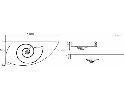 Раковина из искусственного камня NSBath матовая, с металлической подставкой