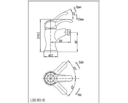 Смеситель для биде Cezares LIRA-C-BS1-03