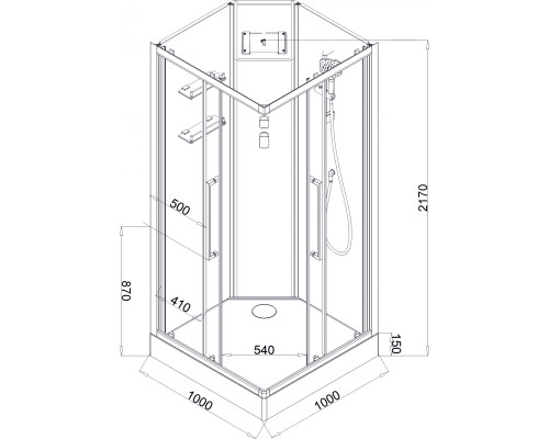 Душевая кабина Acquazzone Quoris 100E