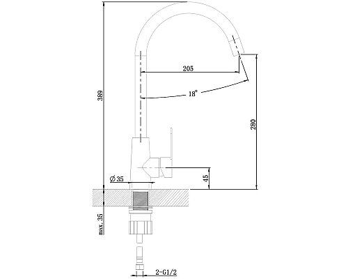Смеситель для кухни Agger Splendid A0900133 Никель