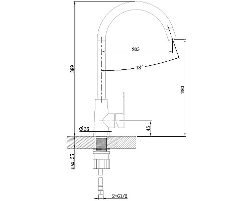 Смеситель для кухни Agger Splendid A0900133 Никель