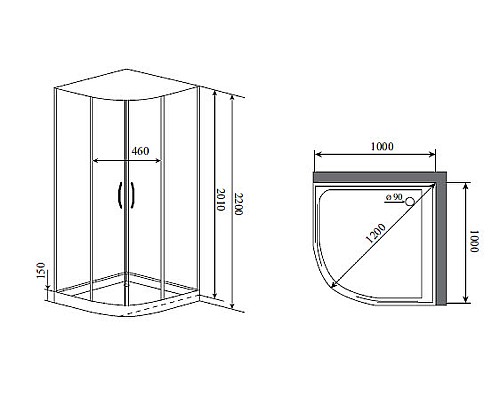 Душевая кабина Timo Premium 100x100 H-517 с баней с гидромассажем