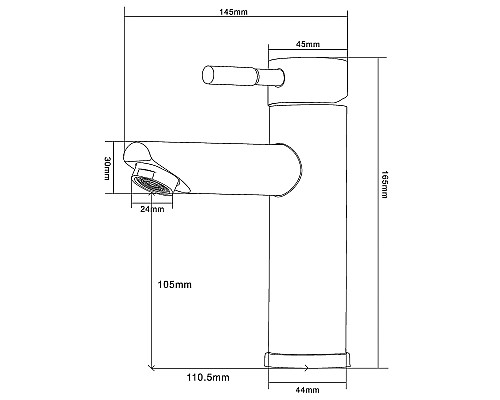 Смеситель для раковины Orange Steel M99-021b Черный матовый