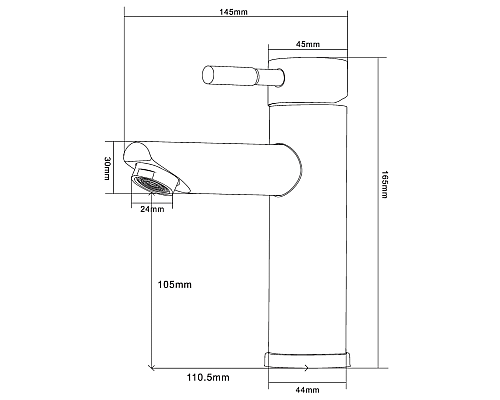 Смеситель для раковины Orange Steel M99-021b Черный матовый