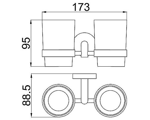Стакан для зубных щеток Allen Brau Priority 6.31003-31 Белый Черный матовый