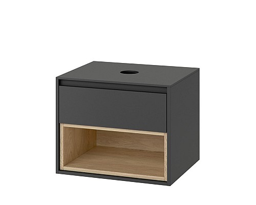 Тумба под накладную раковину Excellent Tuto 60 см серый/дуб, 1 ящик