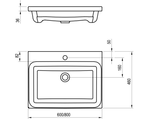 Раковина Ravak Comfort 60 XJX01260001 Белая