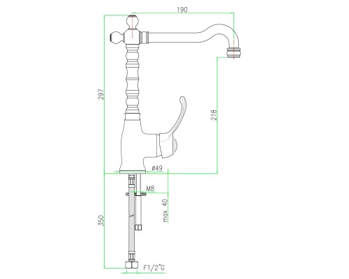 Смеситель для раковины Webert Aurora AU831802015