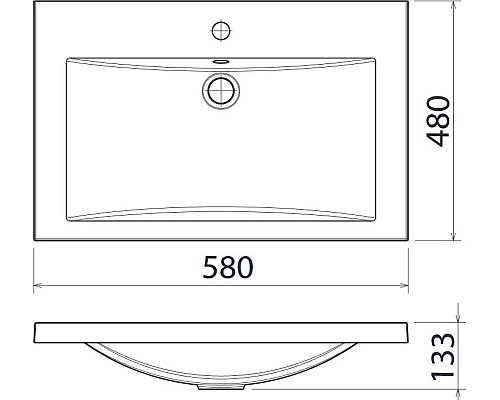 Мебельная раковина 1MarKa Анита 58 У22676