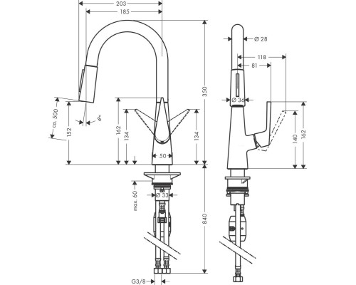 Смеситель для кухни Hansgrohe Talis S Хром