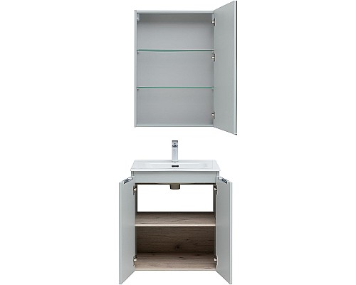 Тумба под раковину Aquanet Алвита New 60 277524 подвесная Серая матовая