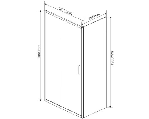 Душевой уголок Vincea Garda 140х80 VSR-1G8014CLB профиль Черный стекло прозрачное
