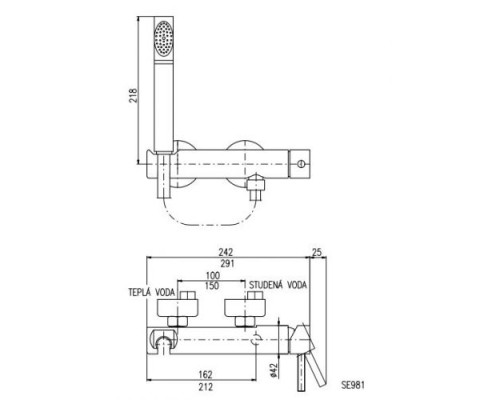 Смеситель для душа Rav Slezak Seina SE980.5/2 Хром