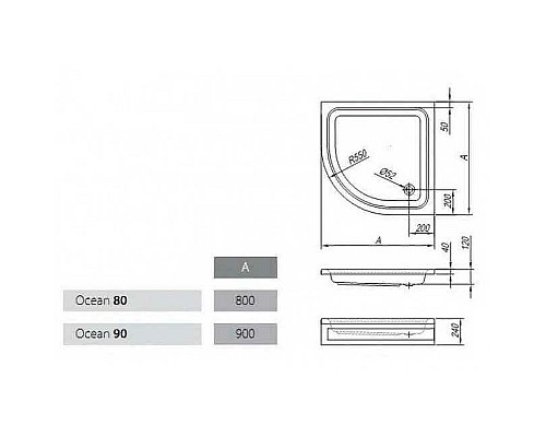 Акриловый поддон для душа Kolpa San Ocean 80х80 563050 Белый