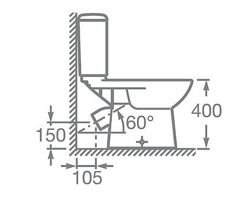 Унитаз компакт Roca Access 34P23900Y с бачком и сиденьем Микролифт