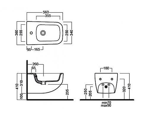Биде Hatria Next Y1F2 подвесное Белое