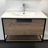 Тумба с раковиной Comforty Бонн 75 00-00006487 подвесная Дуб темный