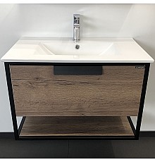 Тумба с раковиной Comforty Бонн 75 00-00006487 подвесная Дуб темный