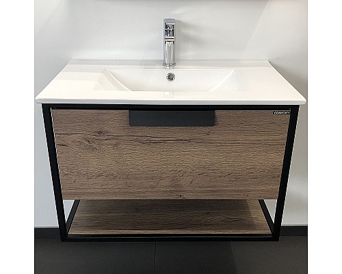 Тумба с раковиной Comforty Бонн 75 00-00006487 подвесная Дуб темный